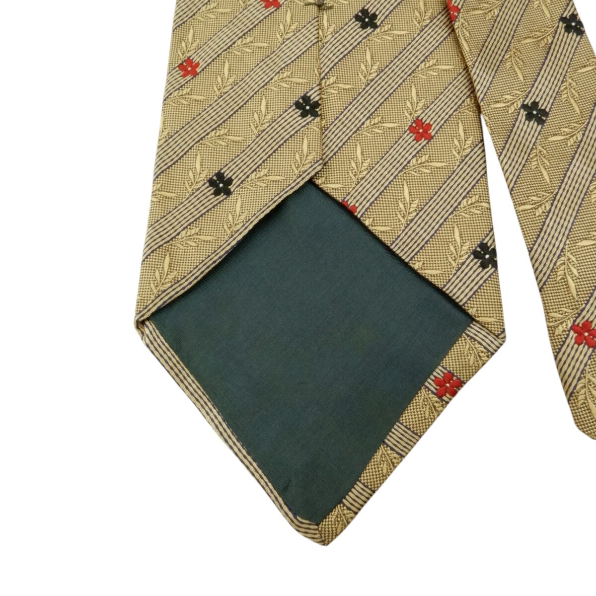 Givenchy Tie Silk Beige Floral Stripe France (US Import Tax Included) | mesabb clothing Givenchy Tie Silk Beige Floral Stripe France (US Import Tax Included) มุมที่ 5