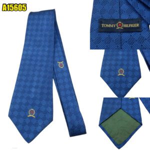 Tommy Hilfiger Tie Silk Blue USA (US Import Tax Included) มุมที่ 1