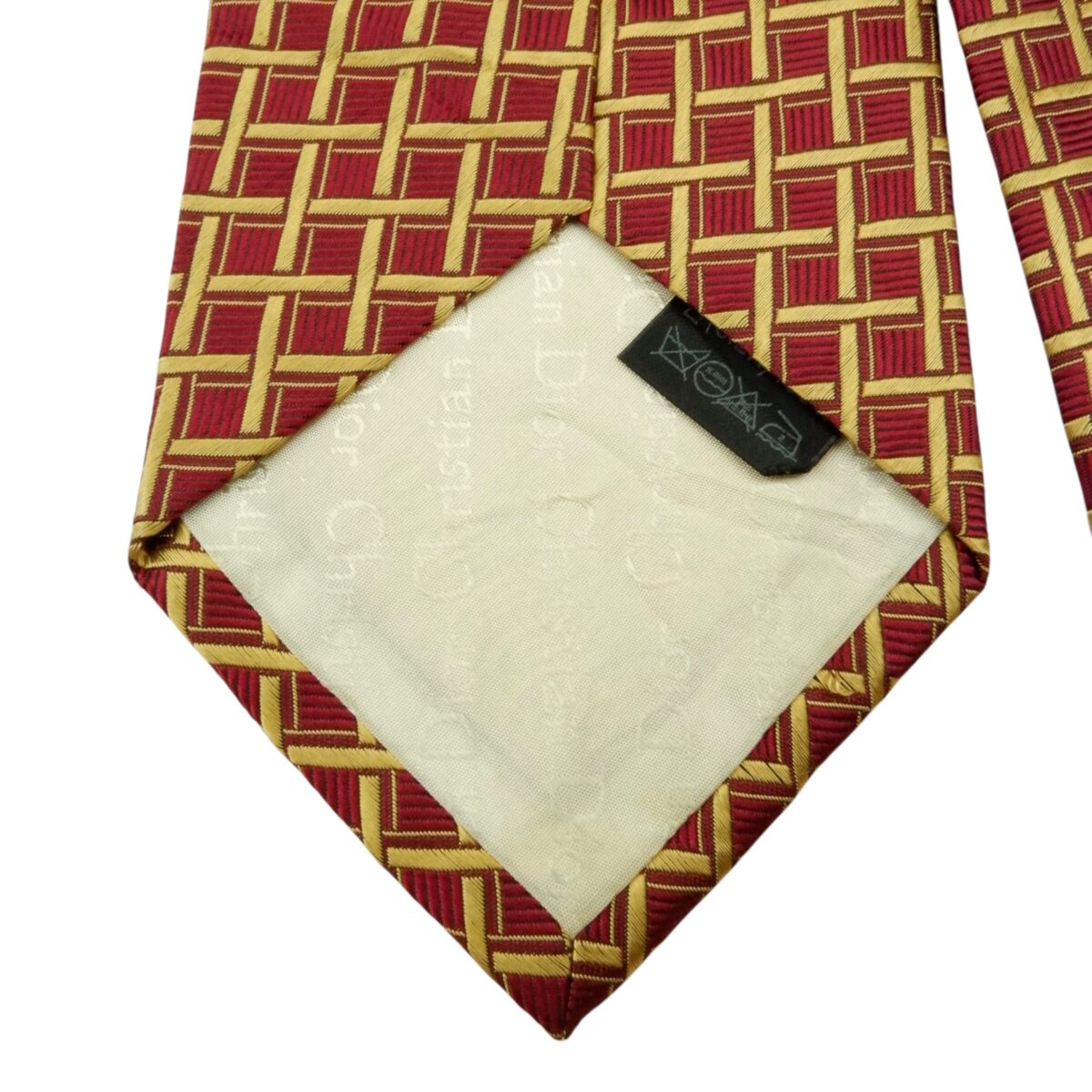 a15607 5 Christian Dior Tie Silk Maroon Check Korea (US Import Tax Included) มุมที่ 5