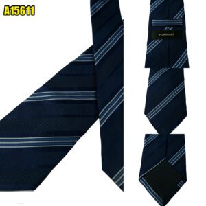 Visaruno Tie Silk Navy Stripe Japan (US Import Tax Included) มุมที่ 1