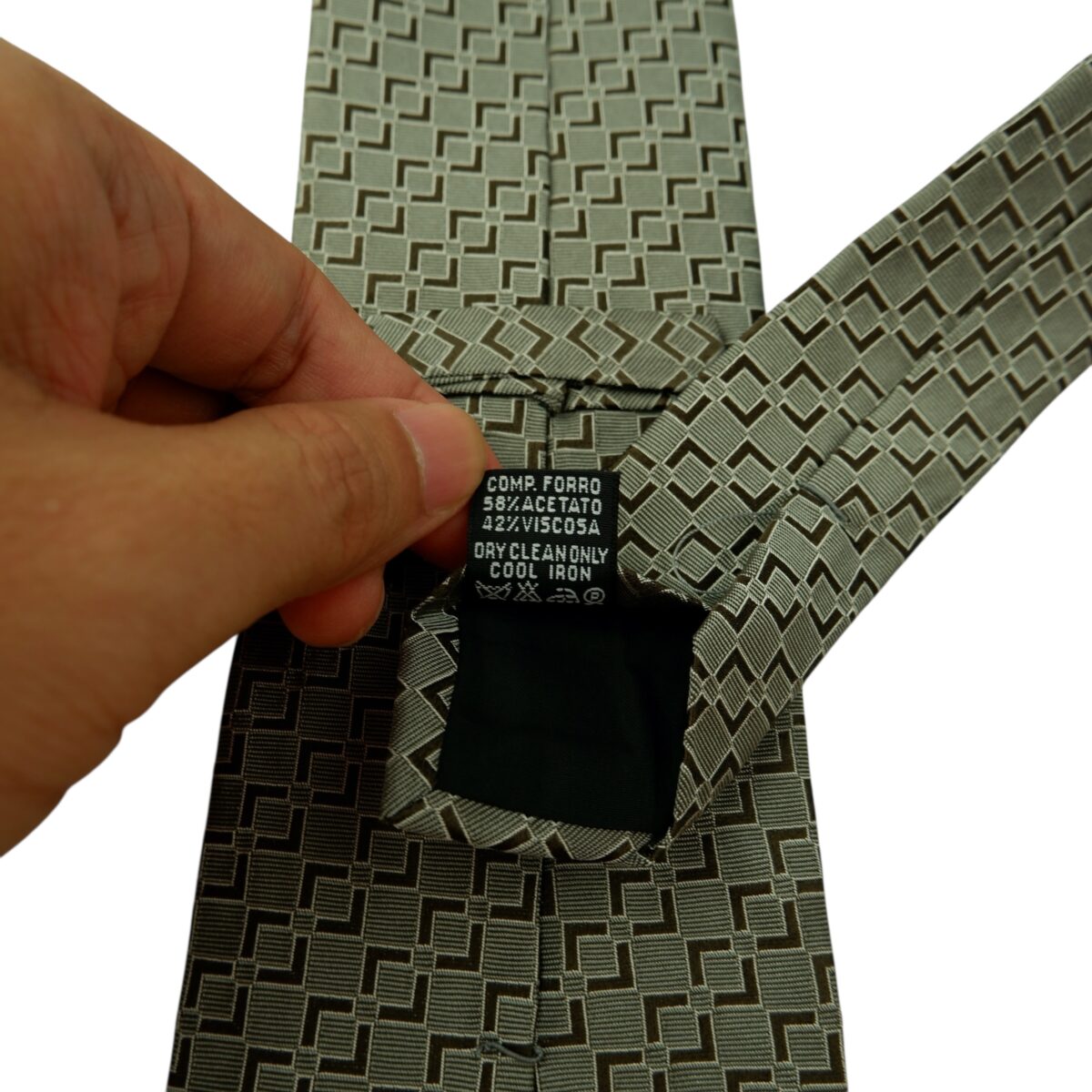 Hugo Boss Tie Silk Grey Geometric Italy (US Import Tax Included) | mesabb clothing Hugo Boss Tie Silk Grey Geometric Italy (US Import Tax Included) มุมที่ 11