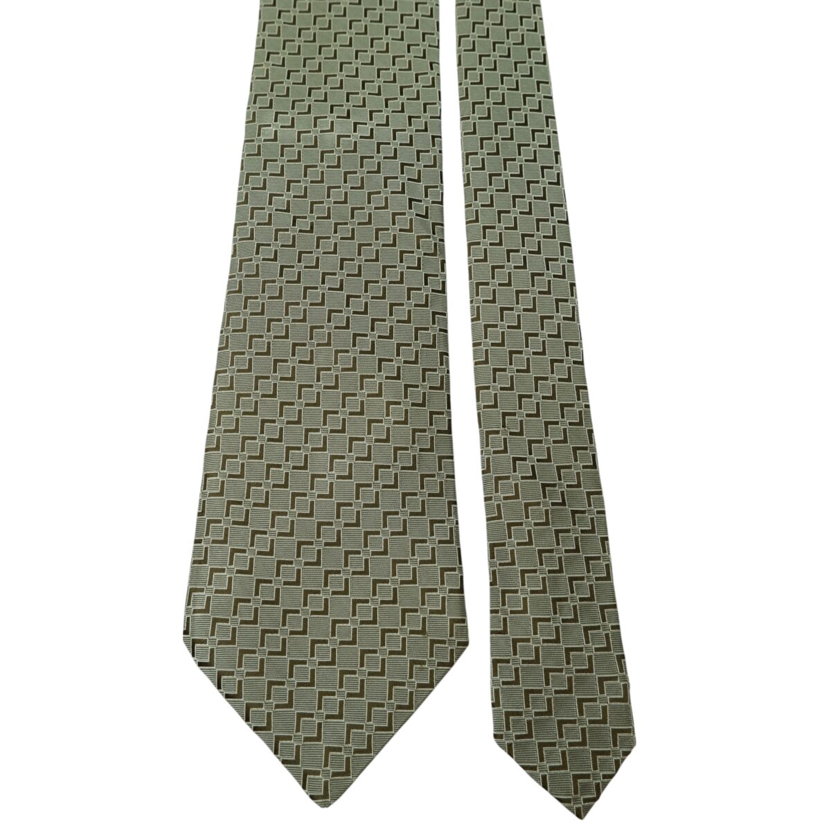 Hugo Boss Tie Silk Grey Geometric Italy (US Import Tax Included) | mesabb clothing Hugo Boss Tie Silk Grey Geometric Italy (US Import Tax Included) มุมที่ 3