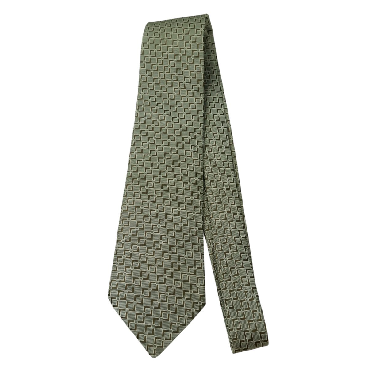 Hugo Boss Tie Silk Grey Geometric Italy (US Import Tax Included) | mesabb clothing Hugo Boss Tie Silk Grey Geometric Italy (US Import Tax Included) มุมที่ 5