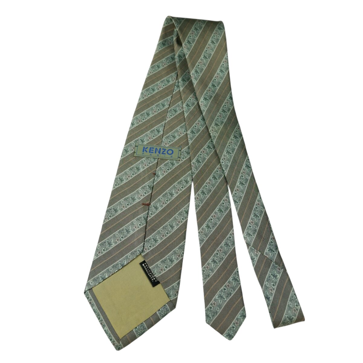 a15621 7 Kenzo Tie Silk Grey Stripe Japan (US Import Tax Included) มุมที่ 7