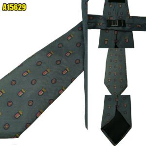 Dunhill Tie Silk Grey Geometric Italy (US Import Tax Included) มุมที่ 1