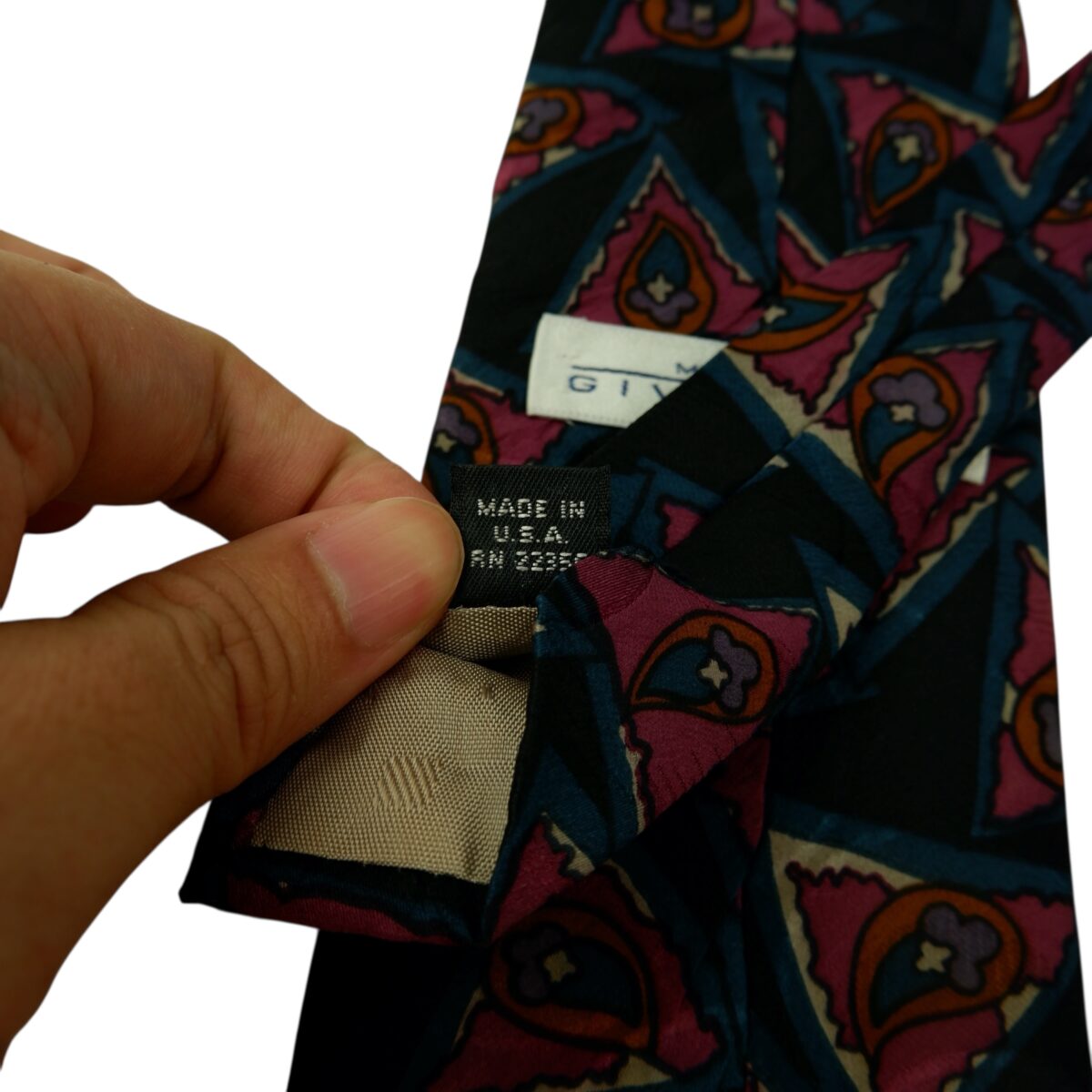 a15630 11 Givenchy Tie Silk Black Graphic USA (US Import Tax Included) มุมที่ 11