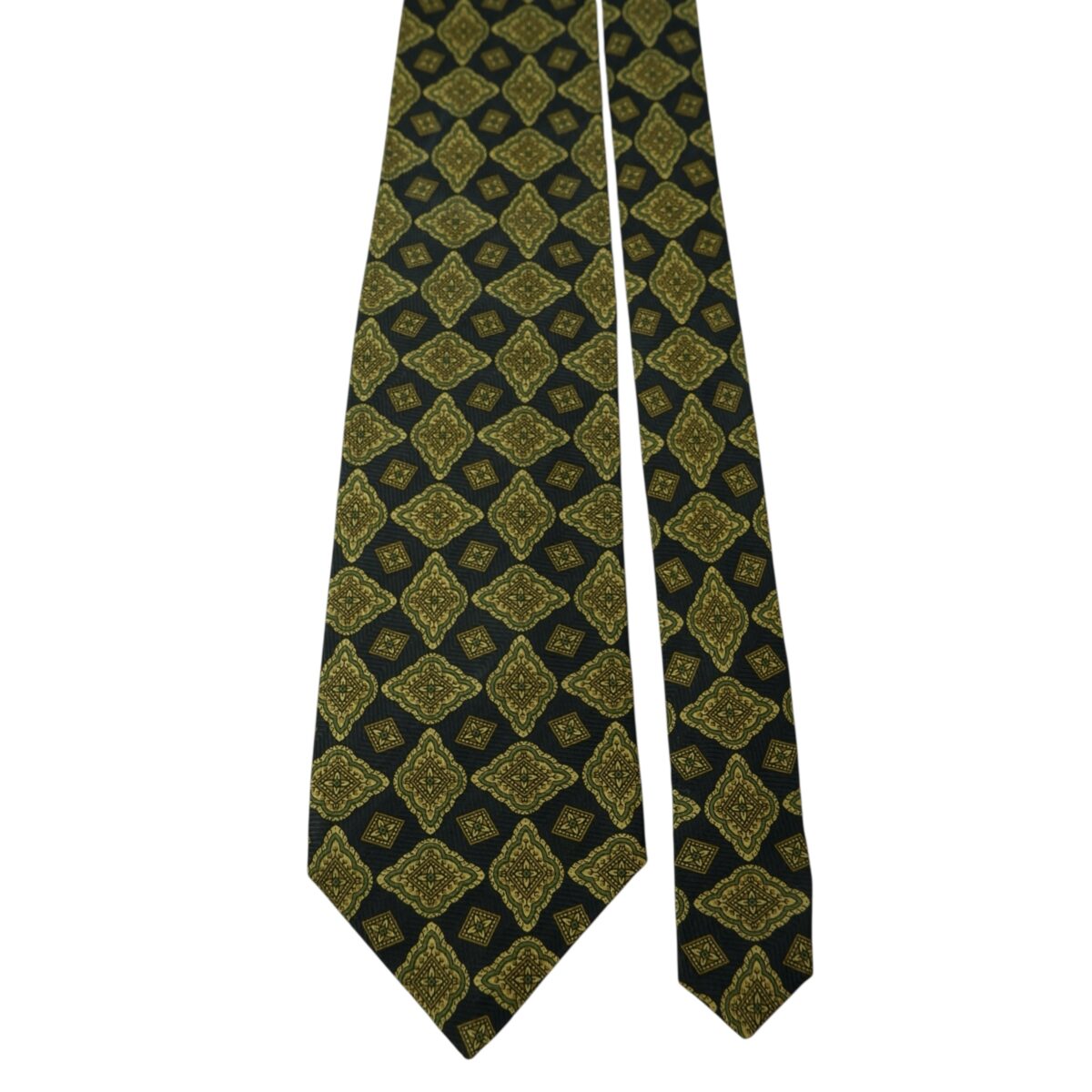 a15631 3 Burberry Tie Silk Black Geometric England (US Import Tax Included) มุมที่ 3