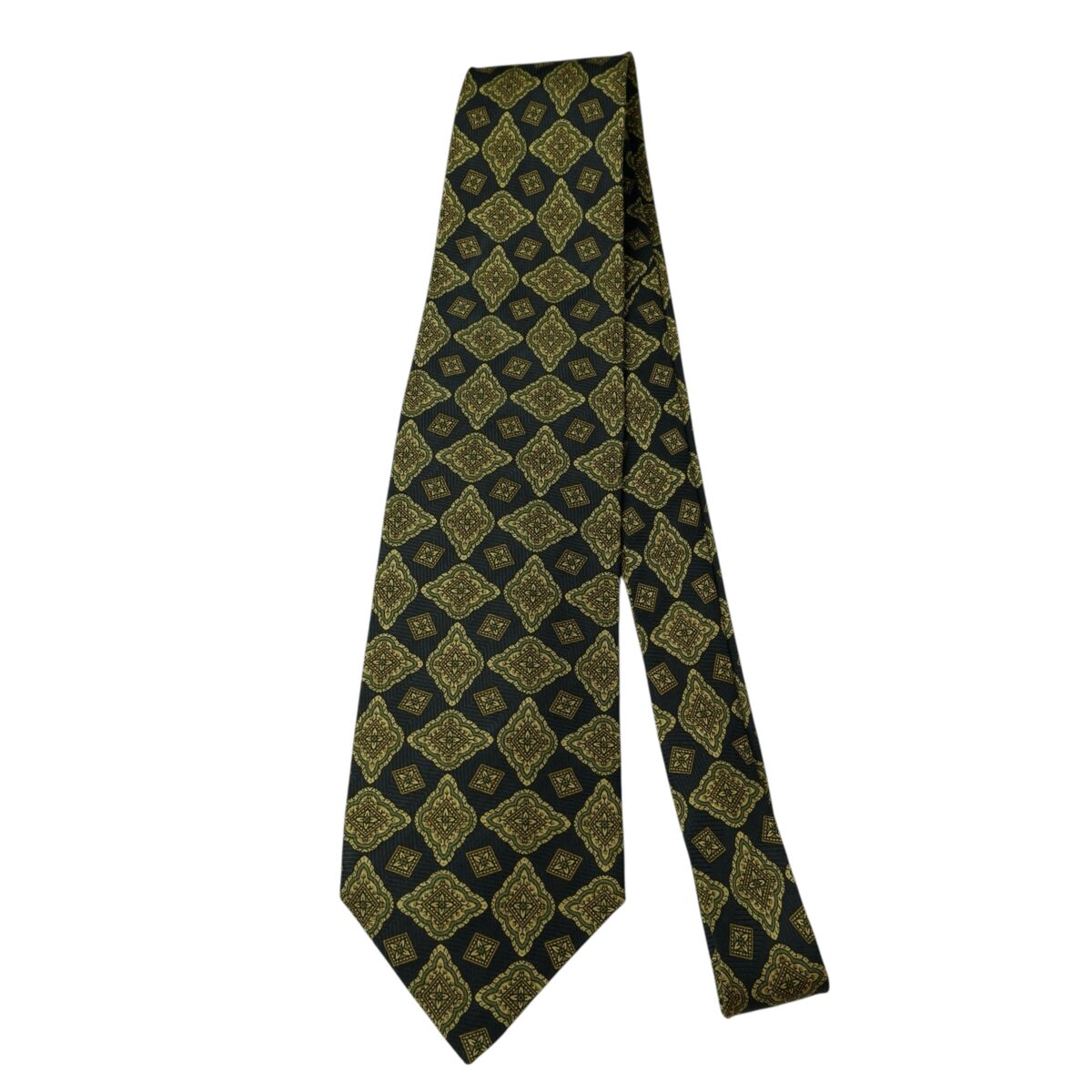a15631 5 Burberry Tie Silk Black Geometric England (US Import Tax Included) มุมที่ 5