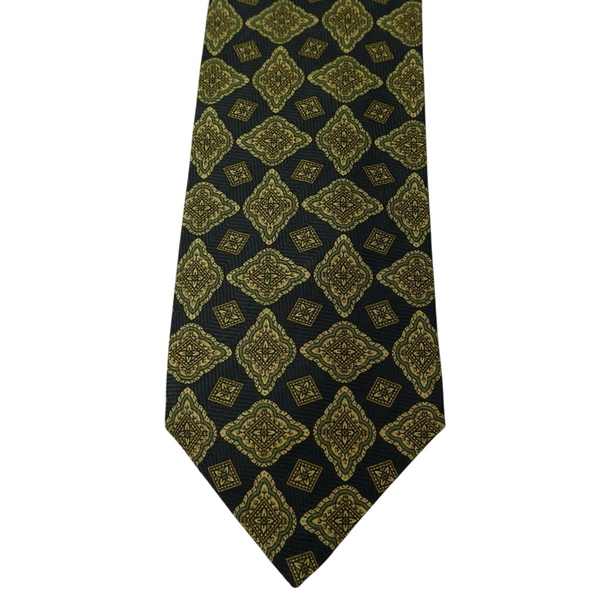 a15631 6 Burberry Tie Silk Black Geometric England (US Import Tax Included) มุมที่ 6