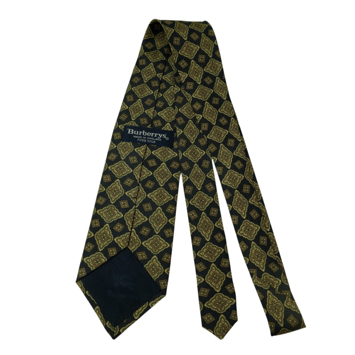 a15631 7 Burberry Tie Silk Black Geometric England (US Import Tax Included) มุมที่ 7