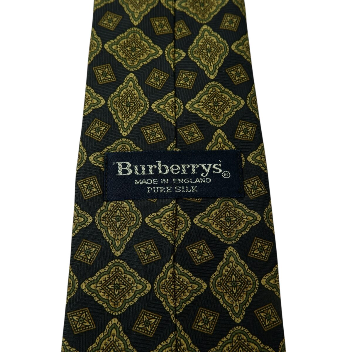 a15631 9 Burberry Tie Silk Black Geometric England (US Import Tax Included) มุมที่ 9
