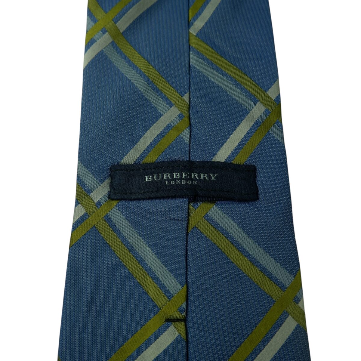 a15633 9 Burberry Tie Silk Blue Check Italy (US Import Tax Included) มุมที่ 9
