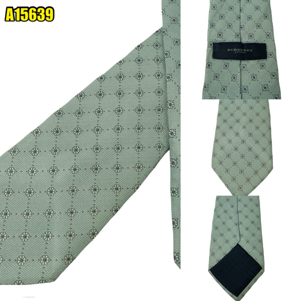 created by photogrid Burberry Tie Silk Blue Geometric Italy (US Import Tax Included) มุมที่ 1