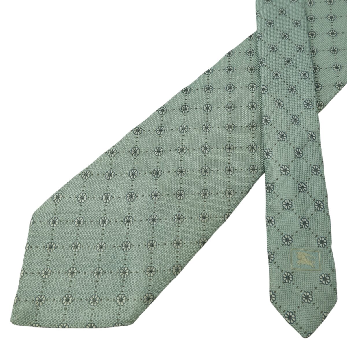 a15639 2 Burberry Tie Silk Blue Geometric Italy (US Import Tax Included) มุมที่ 2
