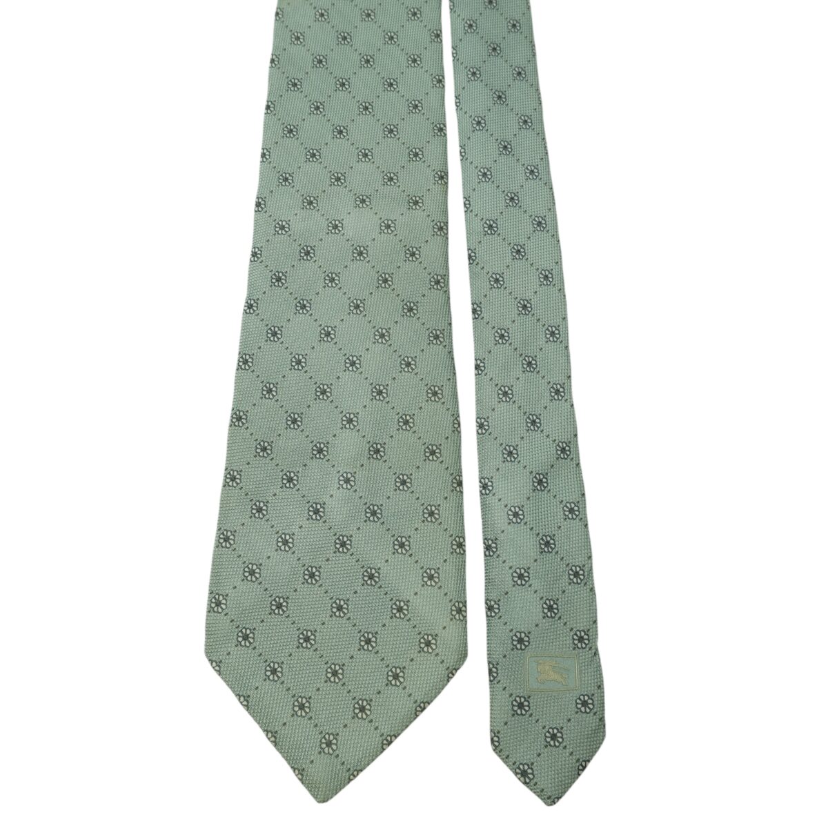 a15639 3 Burberry Tie Silk Blue Geometric Italy (US Import Tax Included) มุมที่ 3