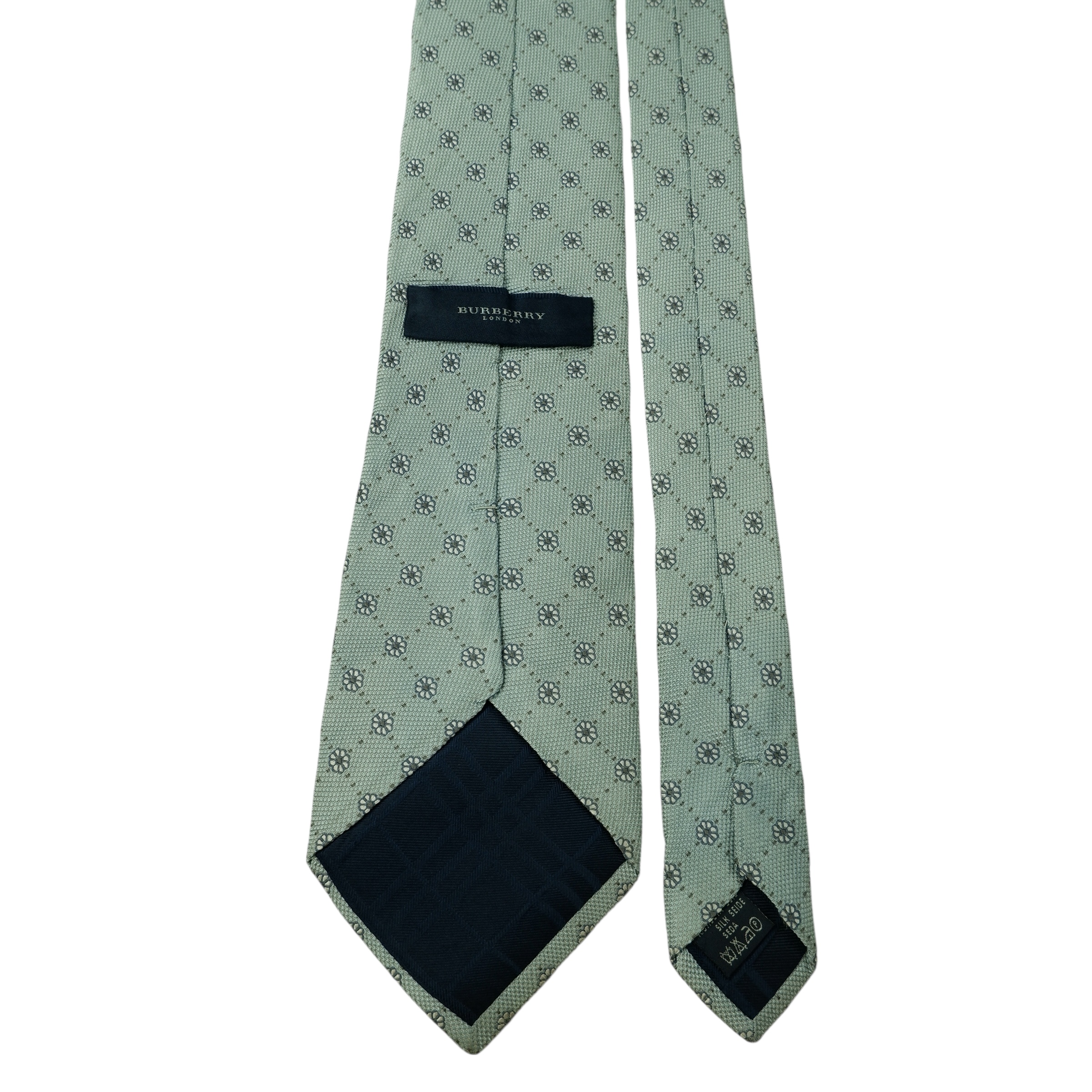 a15639 4 Burberry Tie Silk Blue Geometric Italy (US Import Tax Included) มุมที่ 4