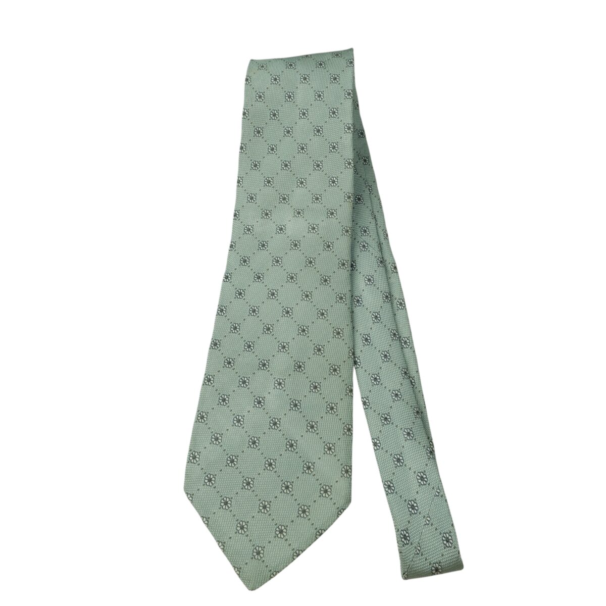 a15639 5 Burberry Tie Silk Blue Geometric Italy (US Import Tax Included) มุมที่ 5