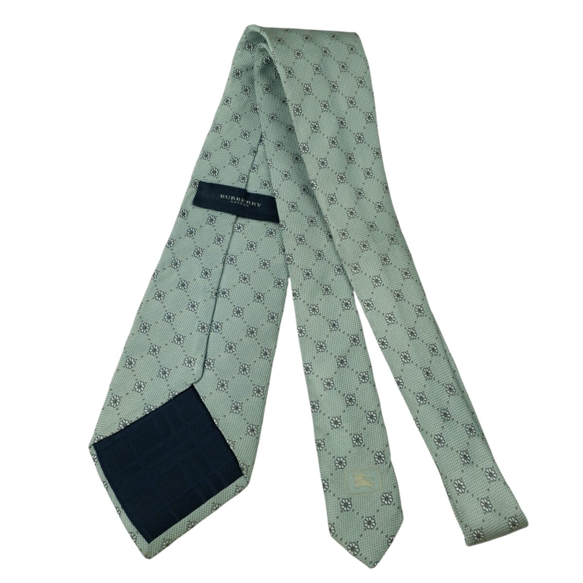 a15639 7 Burberry Tie Silk Blue Geometric Italy (US Import Tax Included) มุมที่ 7