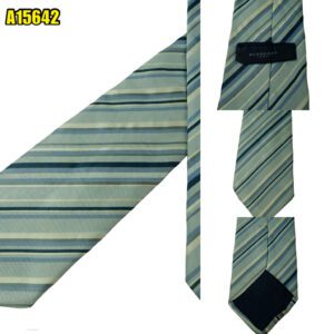 Burberry Tie Silk Light Blue Stripe Italy (US Import Tax Included) มุมที่ 1