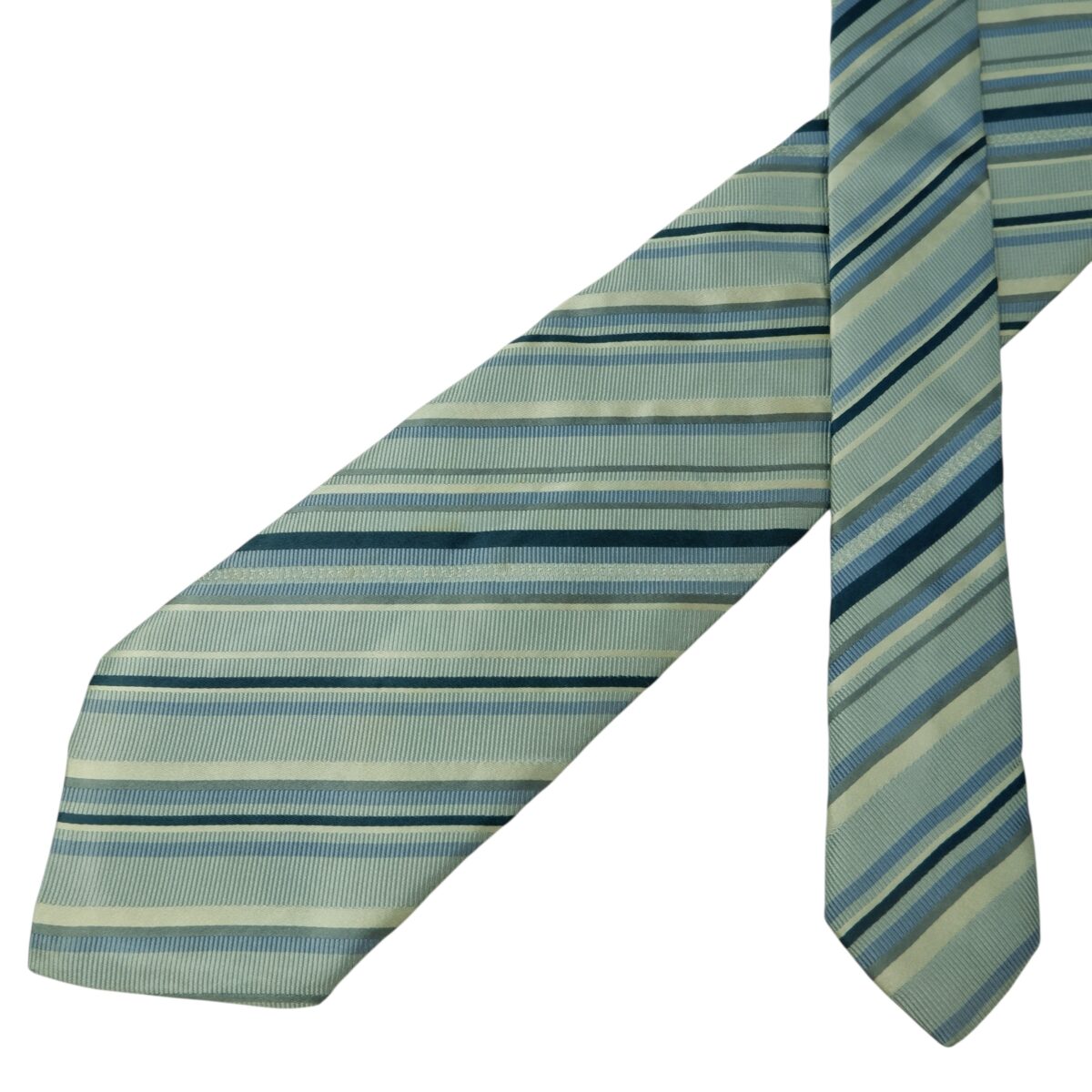 a15642 2 Burberry Tie Silk Light Blue Stripe Italy (US Import Tax Included) มุมที่ 2