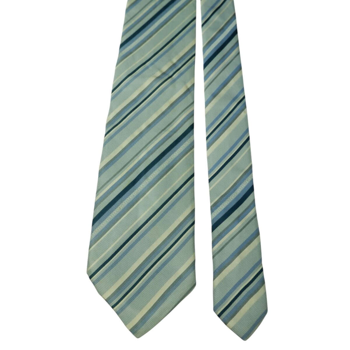 a15642 3 Burberry Tie Silk Light Blue Stripe Italy (US Import Tax Included) มุมที่ 3