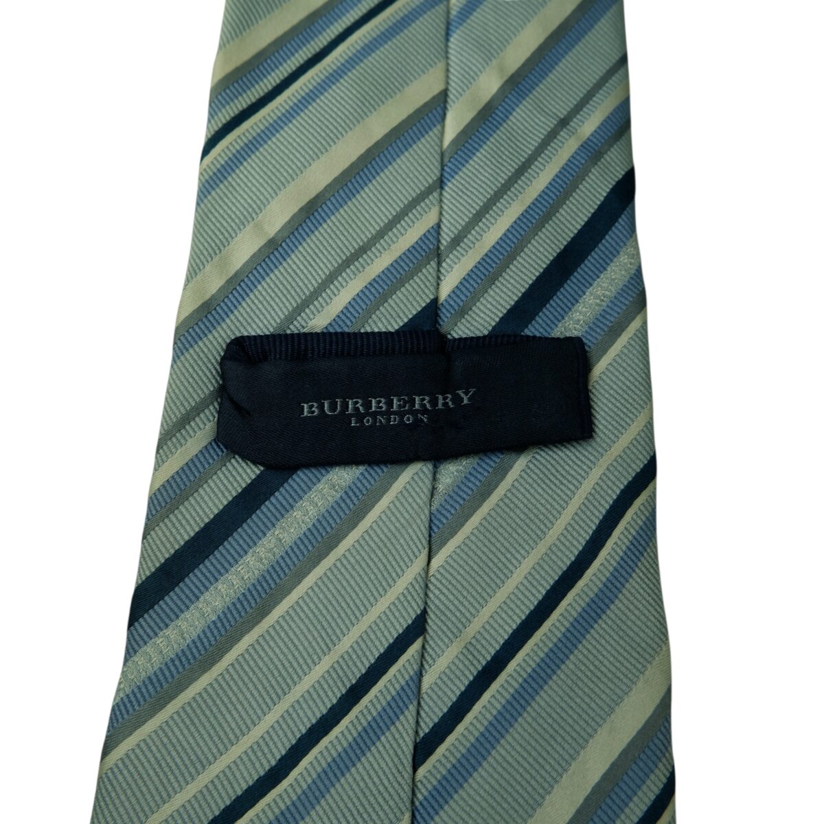a15642 9 Burberry Tie Silk Light Blue Stripe Italy (US Import Tax Included) มุมที่ 9