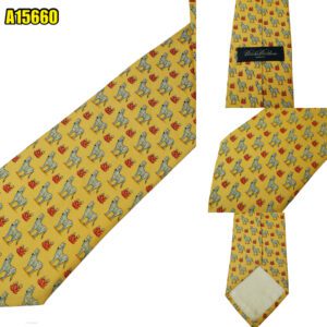 Brooks Brothers Tie Silk Brown Zebra Geometric USA (US Import Tax Included) มุมที่ 1