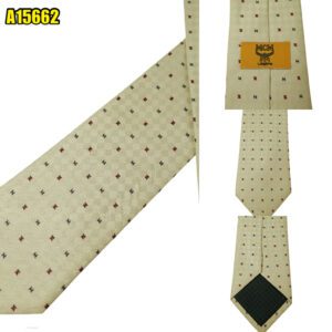 MCM Tie Silk Brown Geometric China (US Import Tax Included) มุมที่ 1