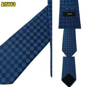 Hugo Boss Tie Silk Blue Check Italy (US Import Tax Included) มุมที่ 1