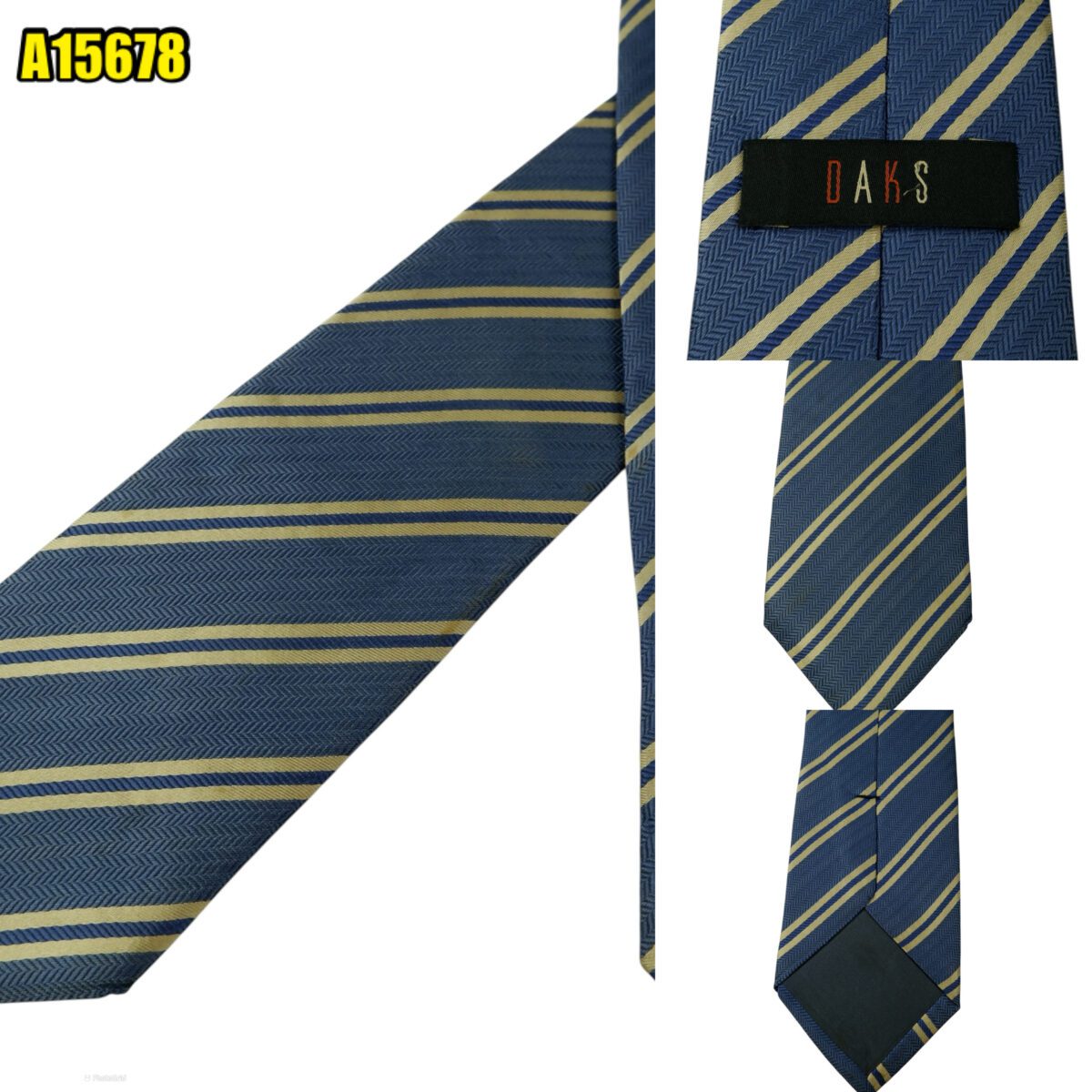 created by photogrid DAKS Tie Silk PE Blue Brown Srtipe Korea (US Import Tax Included) มุมที่ 1