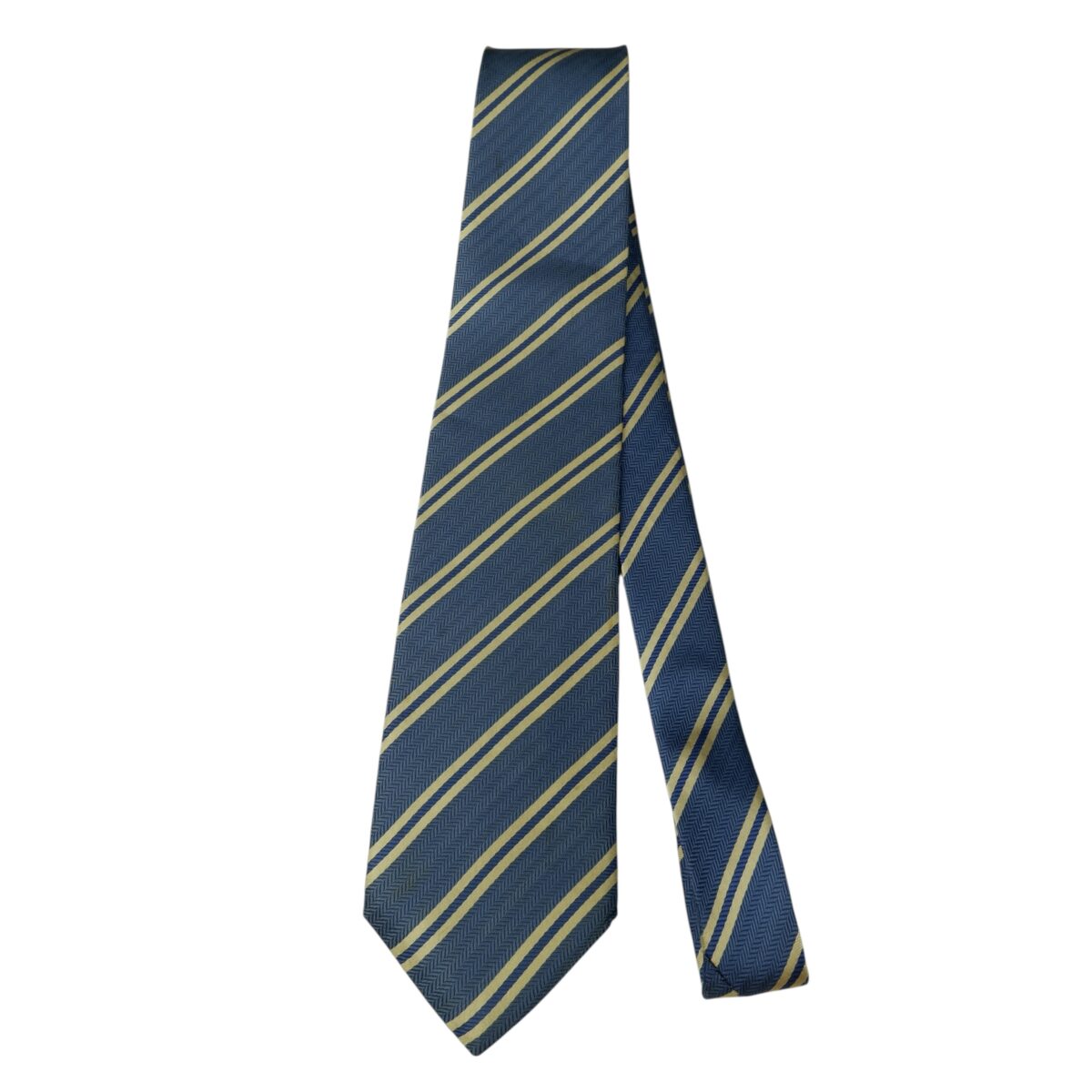 a15678 5 DAKS Tie Silk PE Blue Brown Srtipe Korea (US Import Tax Included) มุมที่ 5