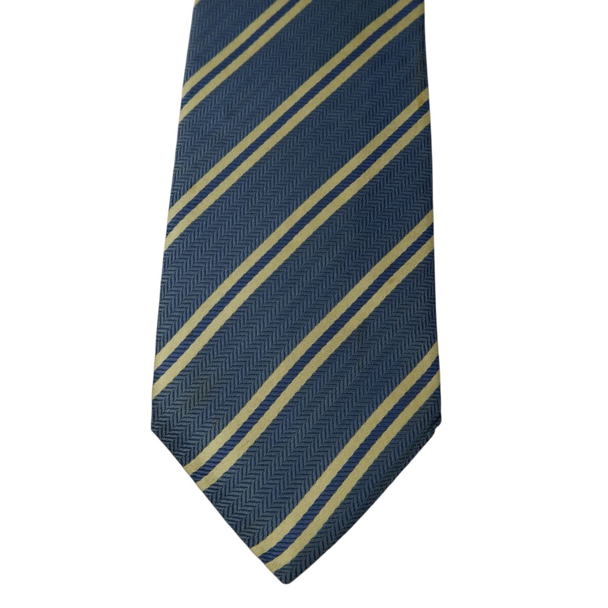 a15678 6 DAKS Tie Silk PE Blue Brown Srtipe Korea (US Import Tax Included) มุมที่ 6