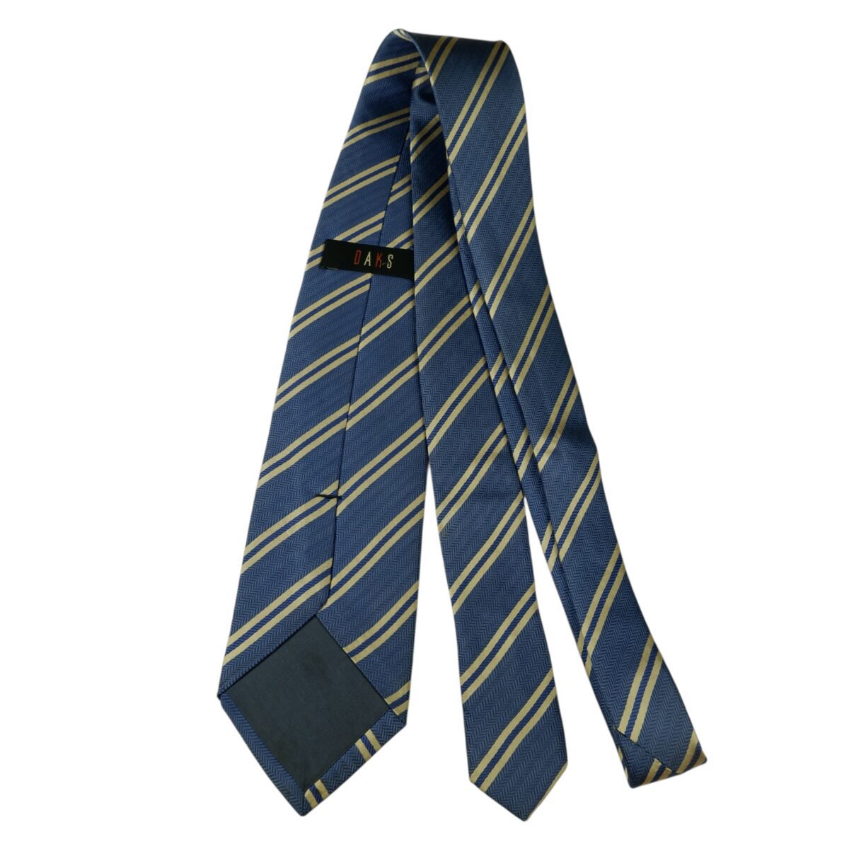 a15678 7 DAKS Tie Silk PE Blue Brown Srtipe Korea (US Import Tax Included) มุมที่ 7