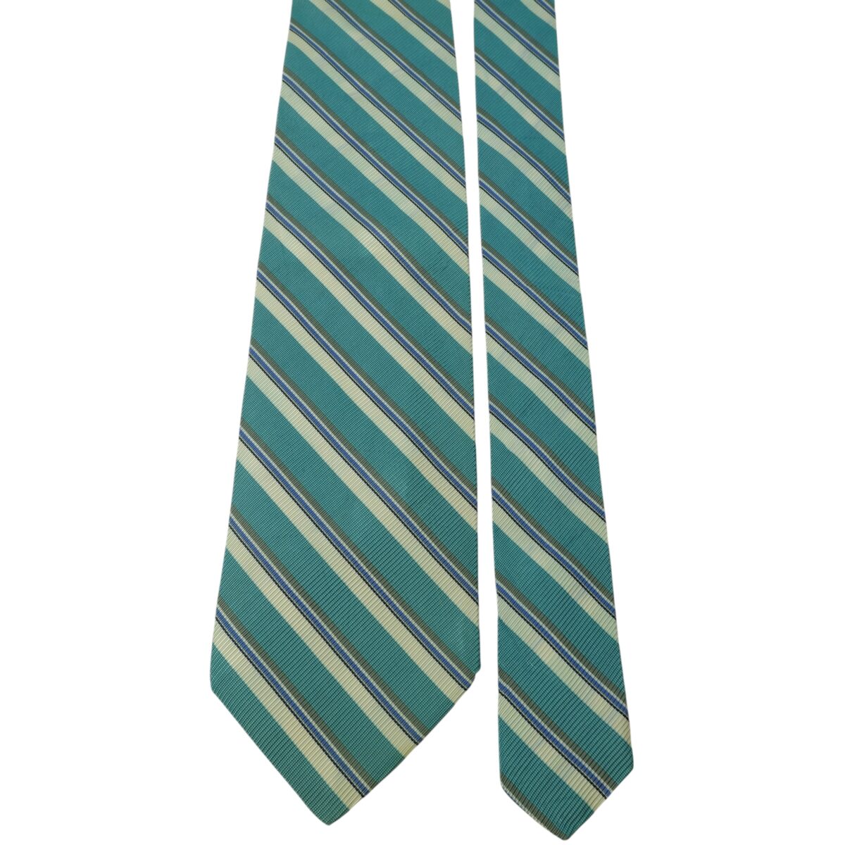 a15684 3 Brooks Brothers Tie Silk Cotton Light Blue White Stripe USA (US Import Tax Included) มุมที่ 3
