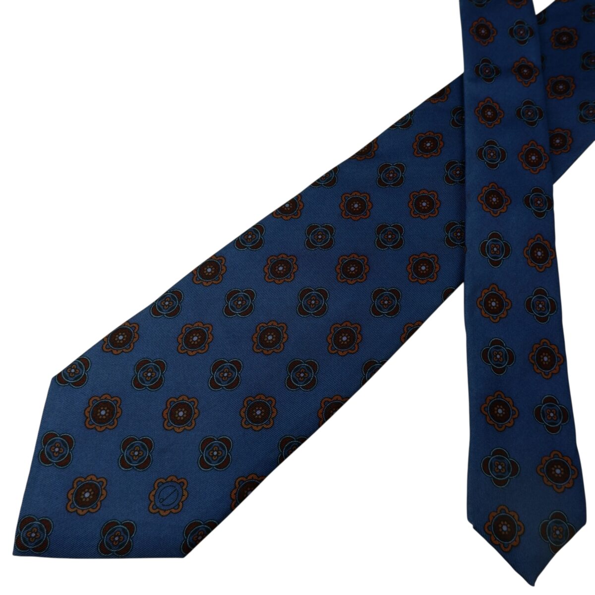 a15687 2 Dunhill Tie Silk Navy Geometric Italy (US Import Tax Included) มุมที่ 2