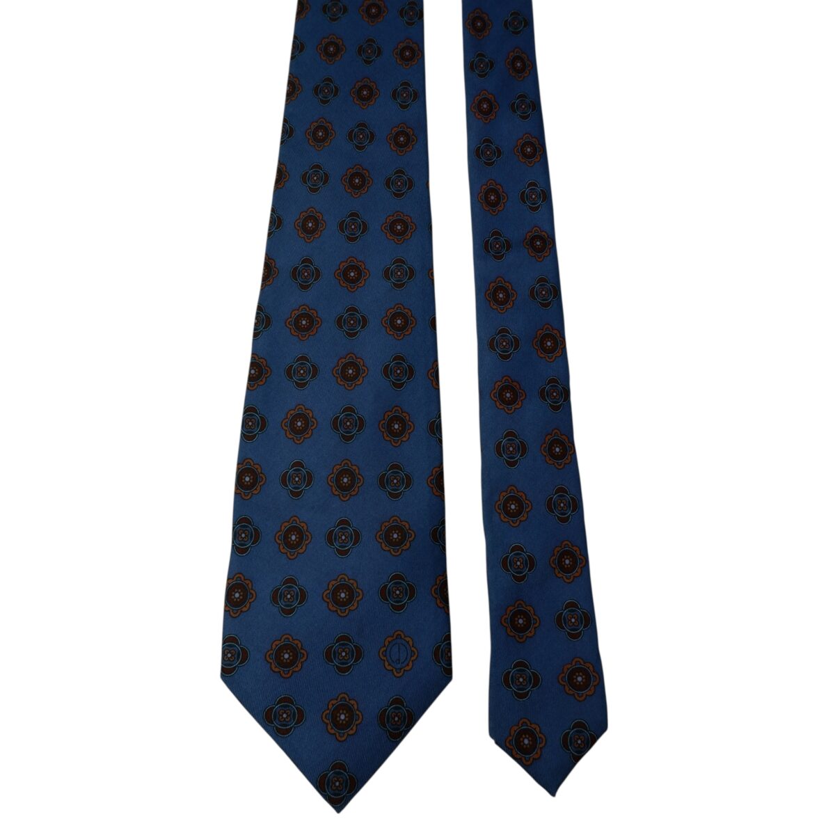 a15687 3 Dunhill Tie Silk Navy Geometric Italy (US Import Tax Included) มุมที่ 3