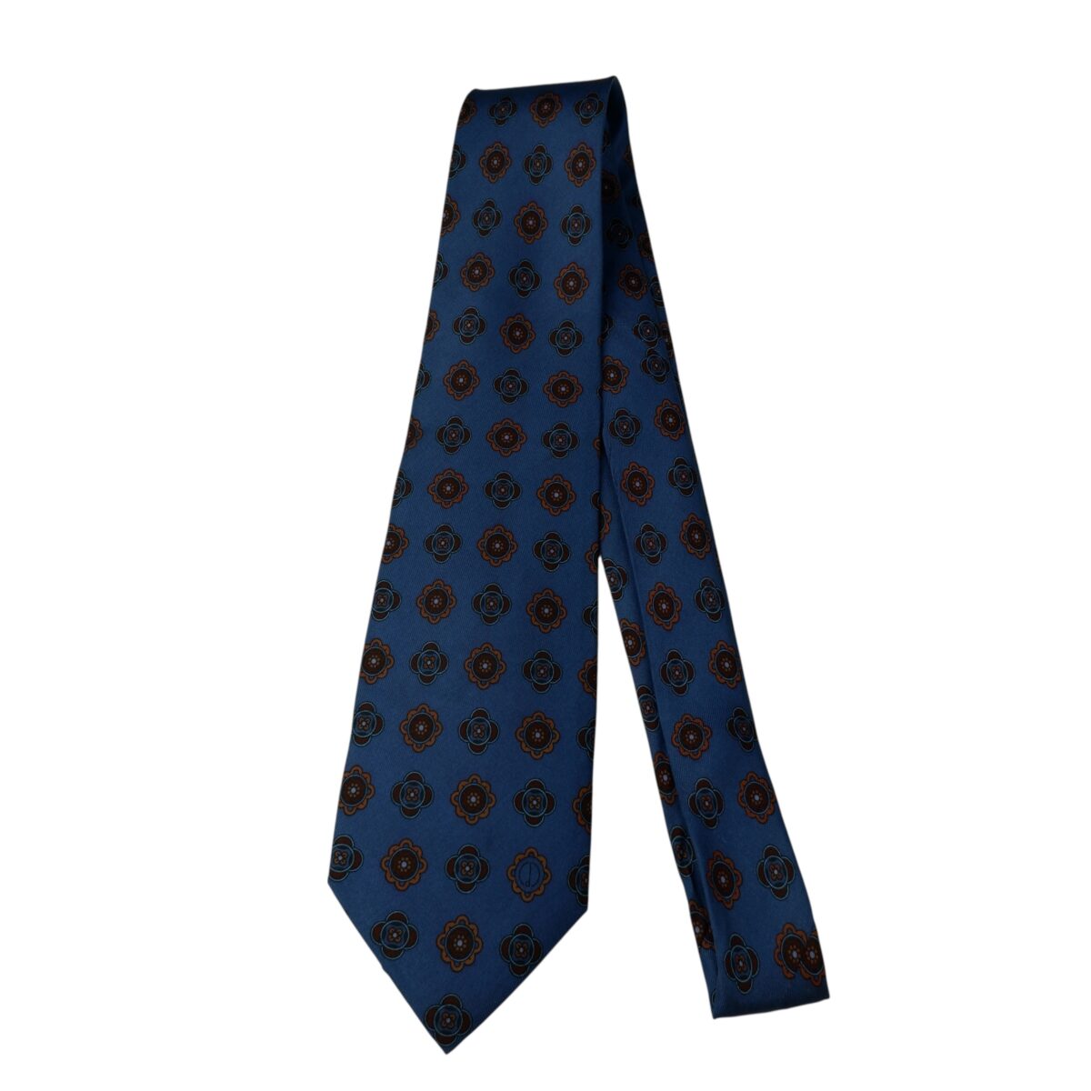 a15687 5 Dunhill Tie Silk Navy Geometric Italy (US Import Tax Included) มุมที่ 5