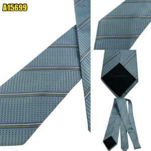 Ermenegildo Zegna Tie Silk Light Blue Stripe Italy (US Import Tax Included) มุมที่ 1