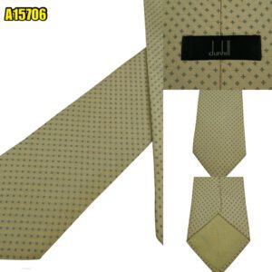 Dunhill Tie Silk Brown Geometric England (US Import Tax Included) มุมที่ 1