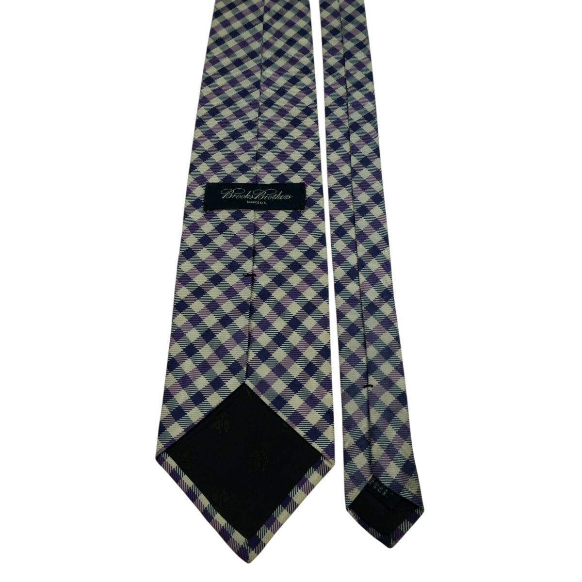 Brooks Brothers Tie Silk Purple Check USA (US Import Tax Included) | mesabb clothing Brooks Brothers Tie Silk Purple Check USA (US Import Tax Included) มุมที่ 4