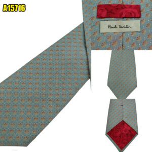 Paul Smith Tie Silk Light Blue Floral Geometric Italy (US Import Tax Included) มุมที่ 1