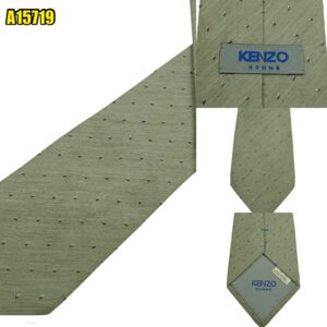 Kenzo Tie Silk Cotton Grey Dot Geometric Japan (US Import Tax Included) มุมที่ 1