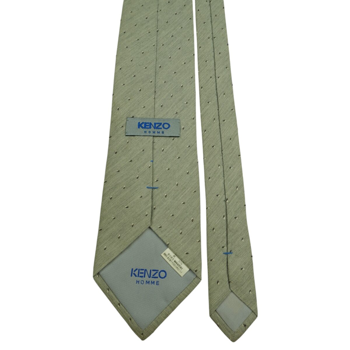 a15719 4 Kenzo Tie Silk Cotton Grey Dot Geometric Japan (US Import Tax Included) มุมที่ 4