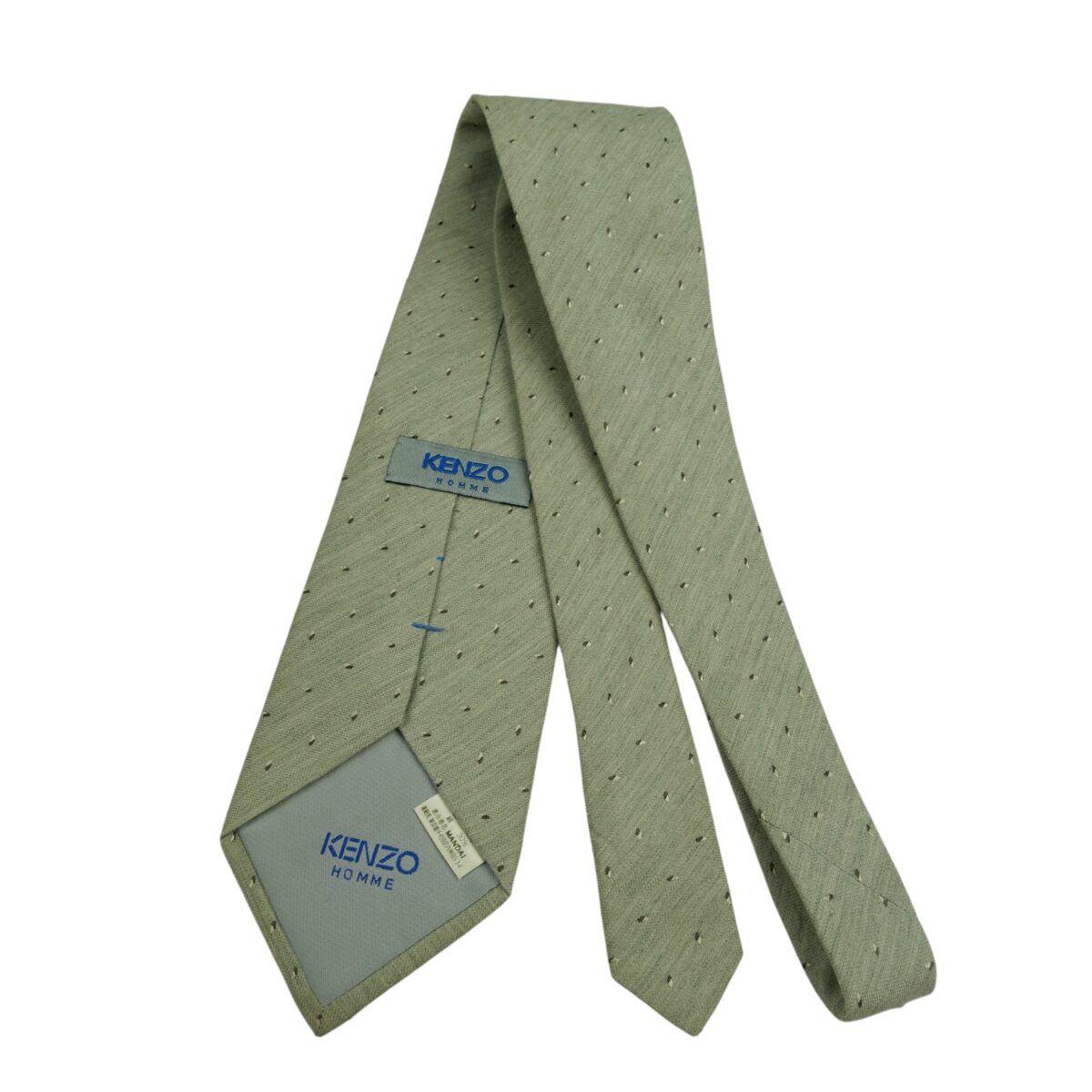 a15719 7 Kenzo Tie Silk Cotton Grey Dot Geometric Japan (US Import Tax Included) มุมที่ 7