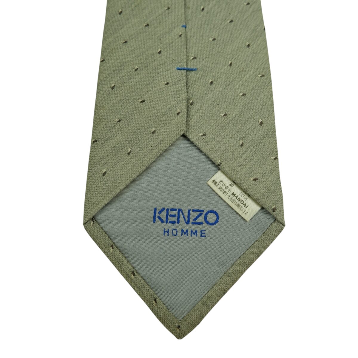 a15719 8 Kenzo Tie Silk Cotton Grey Dot Geometric Japan (US Import Tax Included) มุมที่ 8