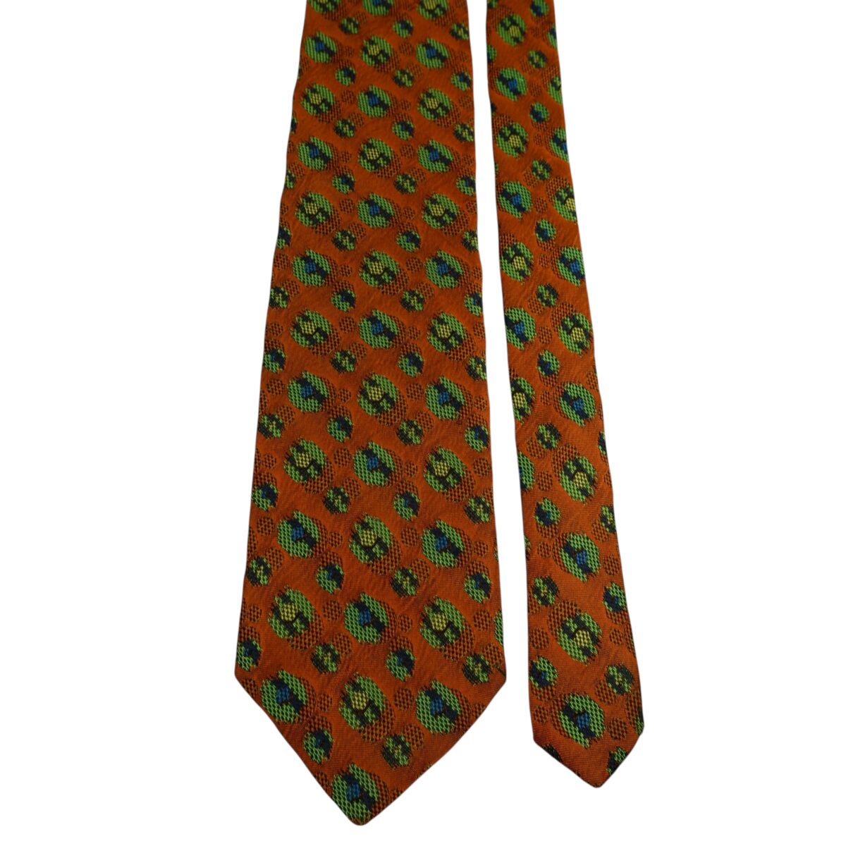 a15721 3 Ermenegildo Zegna Tie Silk Brown Geometric Italy (US Import Tax Included) มุมที่ 3