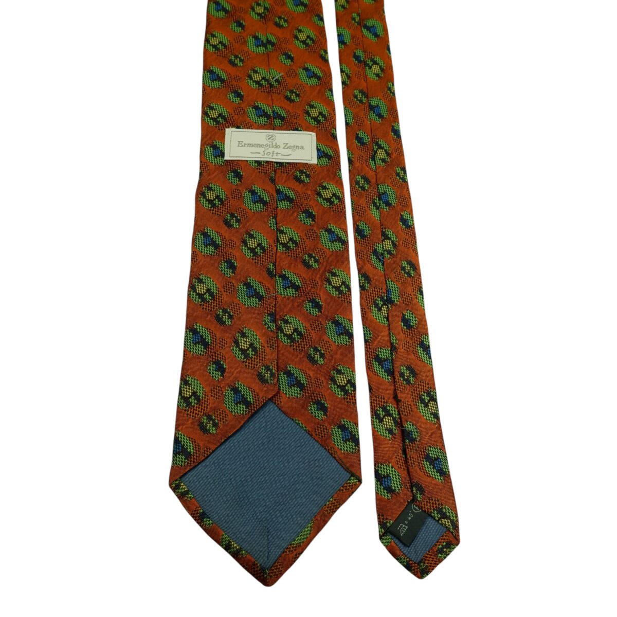 a15721 4 Ermenegildo Zegna Tie Silk Brown Geometric Italy (US Import Tax Included) มุมที่ 4