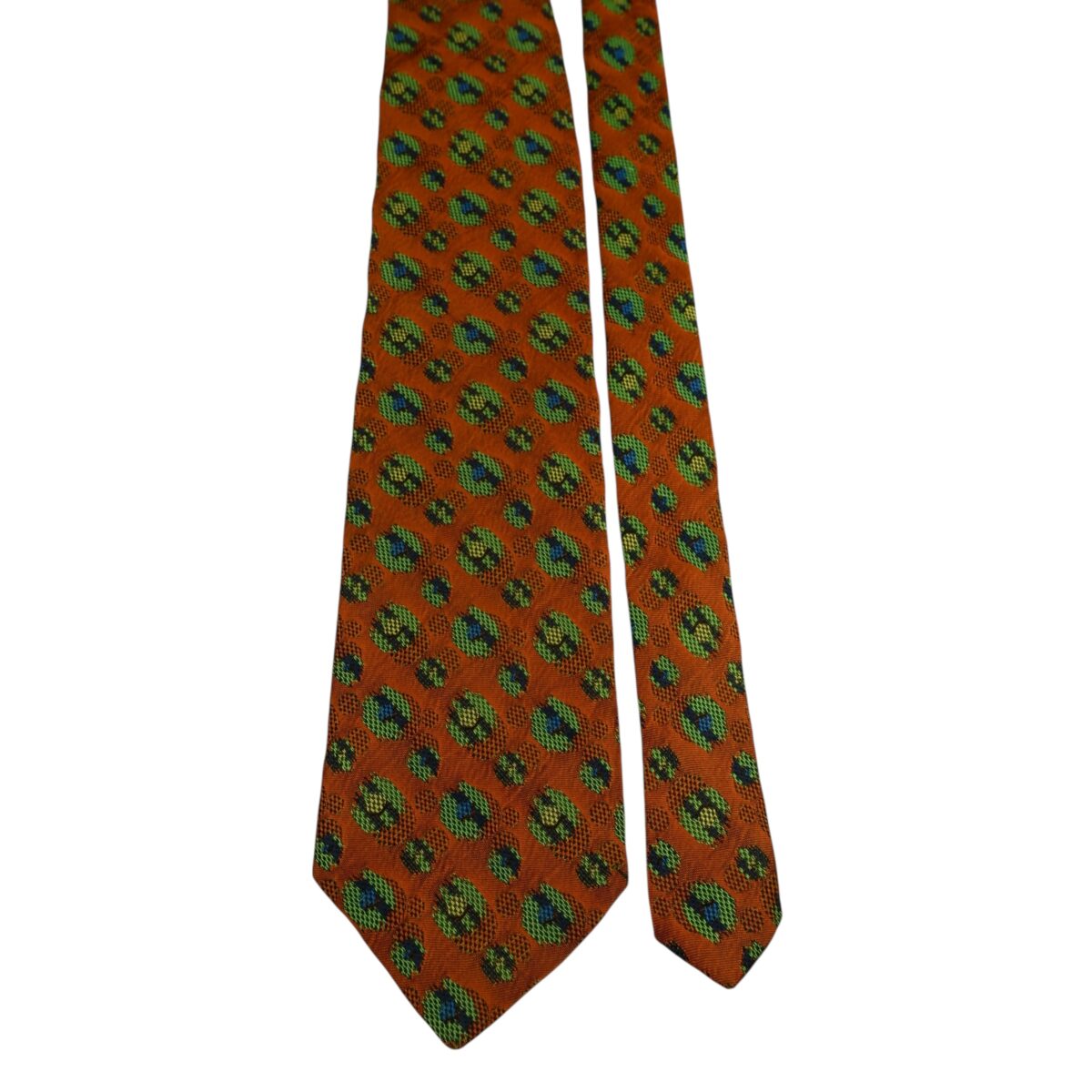 a15721 5 Ermenegildo Zegna Tie Silk Brown Geometric Italy (US Import Tax Included) มุมที่ 5
