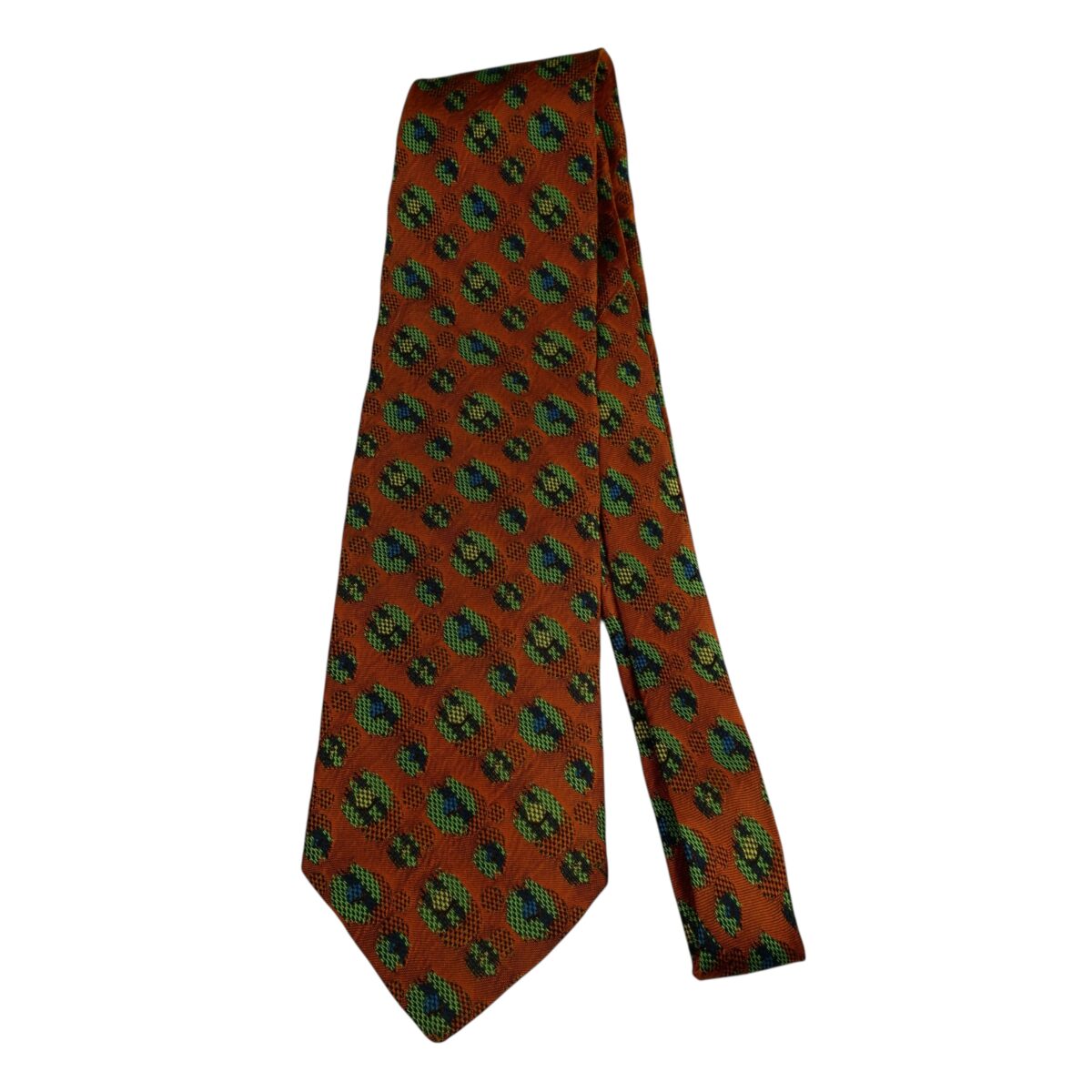 a15721 6 Ermenegildo Zegna Tie Silk Brown Geometric Italy (US Import Tax Included) มุมที่ 6