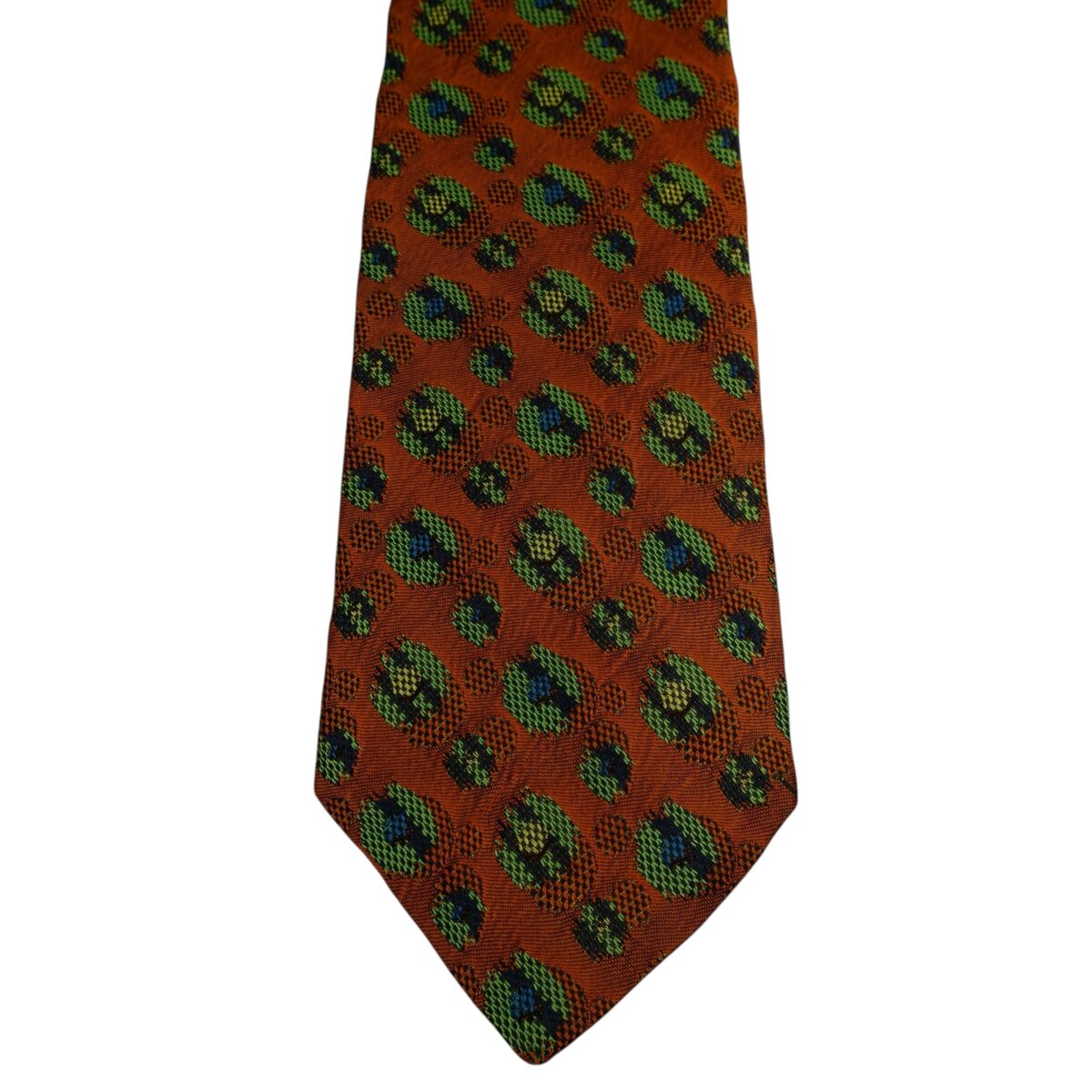 a15721 7 Ermenegildo Zegna Tie Silk Brown Geometric Italy (US Import Tax Included) มุมที่ 7